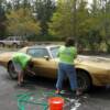 Putting a clean shine on a 1978 American muscle car!